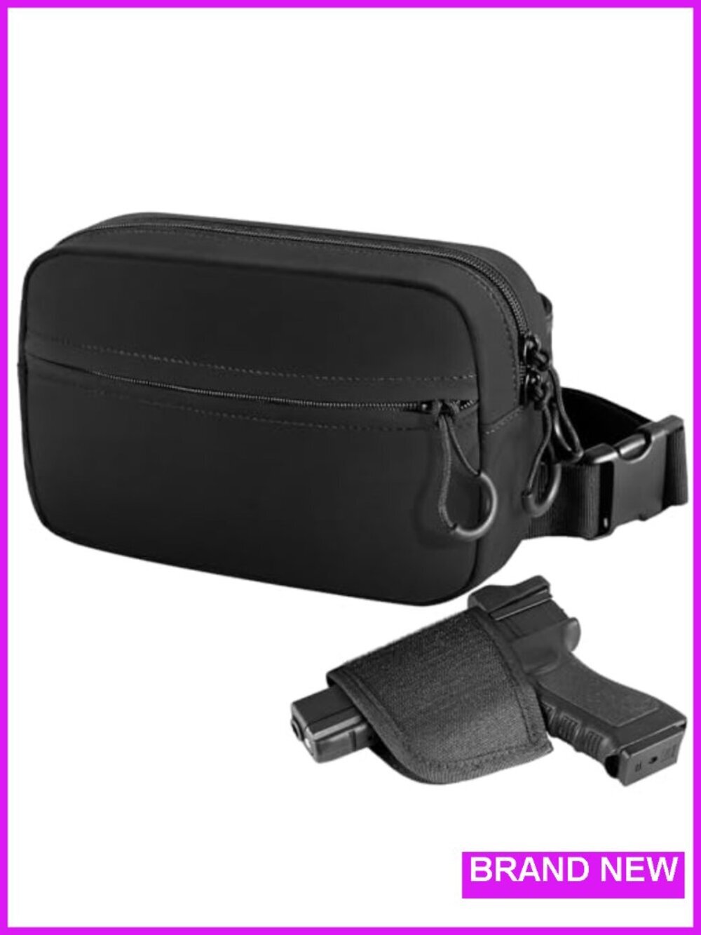 Concealed Carry Fanny Pack Waist Pack Crossbody Bag with Holster Adjustable